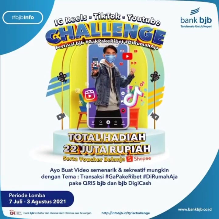  Ikuti Challenge Festival bjb #GakPakeRibet #DiRumahAja Berhadiah Total Rp22 Juta
