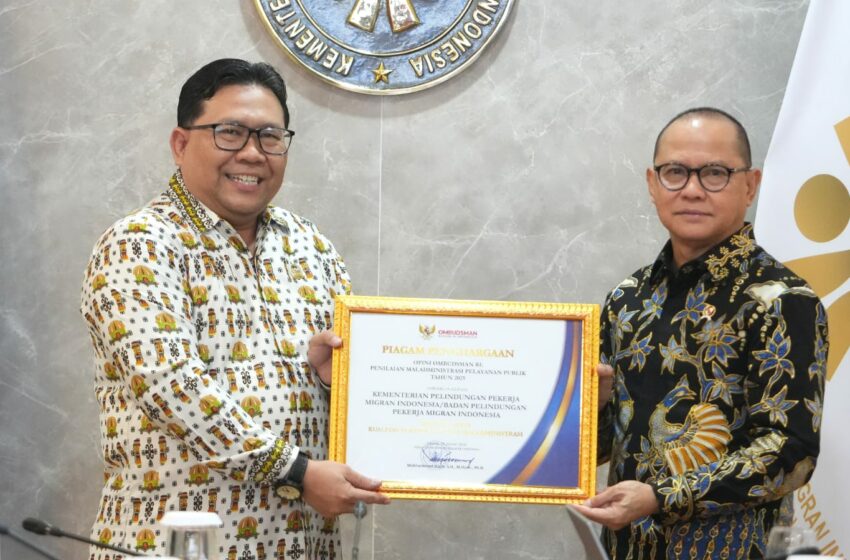  Raih Skor 88,74, Kementerian P2MI Terima Penghargaan Predikat Kualitas Tertinggi dari Ombudsman RI